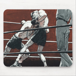Boxen im Ring im Vintage-Sportstil, Boxer kämpfen Mousepad