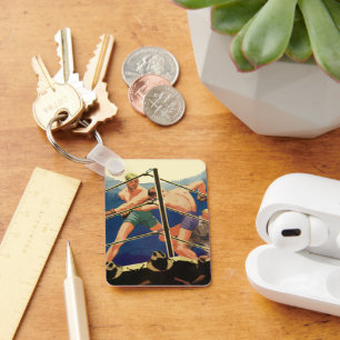 Boxen im Vintage-Sport, Boxer während eines Kampfe Schlüsselanhänger