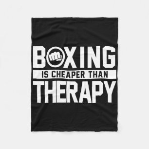 Boxen ist billiger als Therapie Kickboxen Zitat Fi Fleecedecke