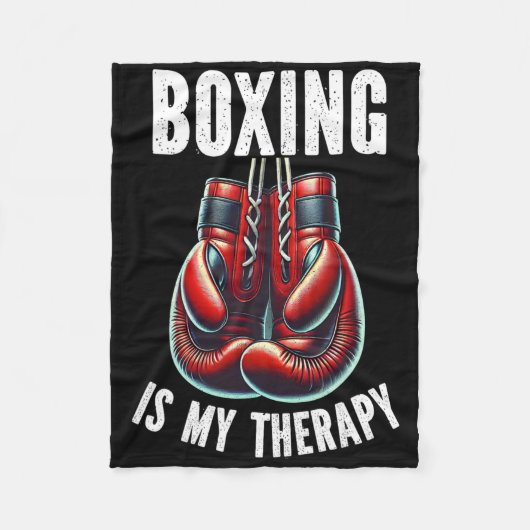 Boxen ist meine Therapie Boxhandschuhe Boxer Comba Fleecedecke (Vorderseite)