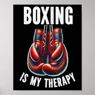 Boxen ist meine Therapie Boxhandschuhe Boxer Comba Poster