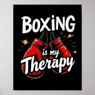 Boxen ist meine Therapie Funny Gym Fighter Gloves Poster