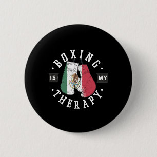 Boxen ist meine Therapie Mexiko Boxhandschuh mexik Button