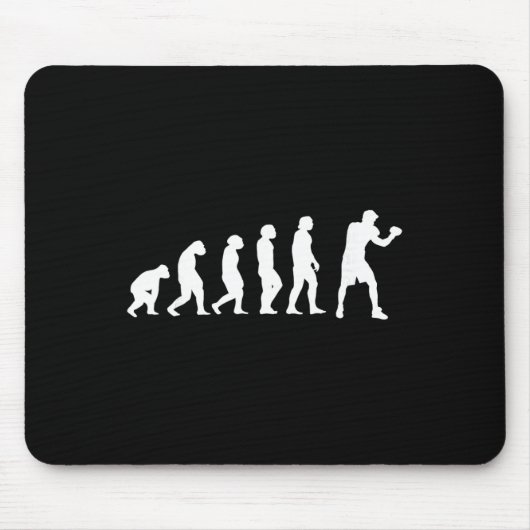 Boxen Kickboxen Evolution Boxkampf Boxer Mousepad (Vorne)