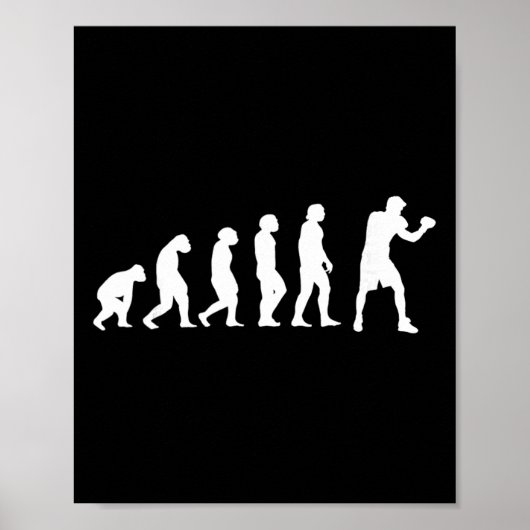 Boxen Kickboxen Evolution Boxkampf Boxer Poster (Vorne)