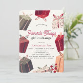 Boxen Lieblings-Dinge Geschenke Exchange Urlaub Einladung (Stehend Vorderseite)