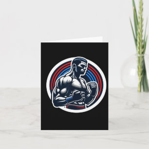 Boxen-Logo Strong Boxer Black Red and Blue Silhou Karte