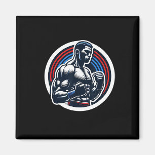 Boxen-Logo Strong Boxer Black Red and Blue Silhou Magnet