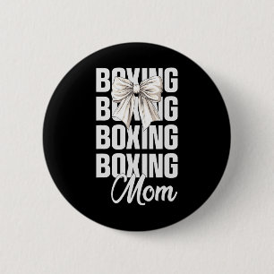 Boxen-Mama-Kokette-Schleife-Süße-Boxsport-Fans-Müt Button