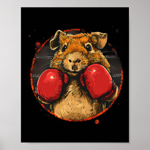 Boxen Meerschweinchen Liebhaber Boxhandschuhe Kick Poster