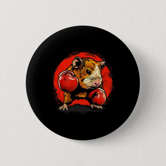 Boxen-Meerschweinchen mit Boxhandschuhen Kickboxen Button (Vorderseite)