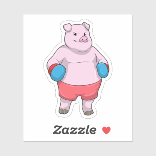 Boxen mit Boxhandschuhen Aufkleber (Blatt)