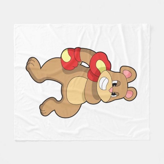 Boxen mit Boxhandschuhen Fleecedecke (Vorderseite (Horizontal))