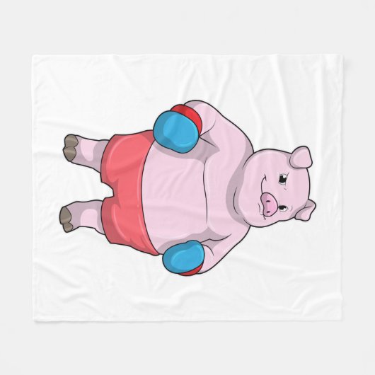 Boxen mit Boxhandschuhen Fleecedecke (Vorderseite (Horizontal))