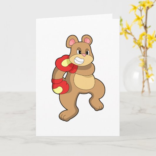 Boxen mit Boxhandschuhen Karte (Gelbe Blume)