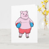 Boxen mit Boxhandschuhen Karte (Gelbe Blume)