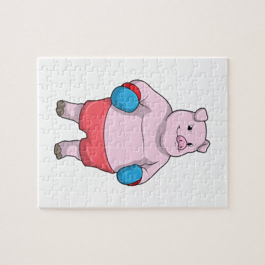 Boxen mit Boxhandschuhen Puzzle (Horizontal)