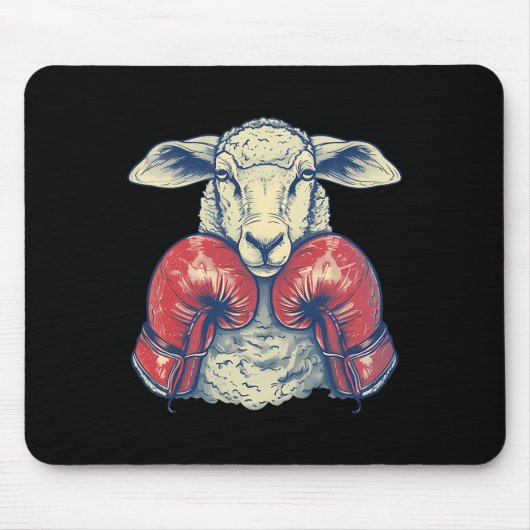 Boxen mit Boxhandschuhen Schaf Kickboxen Lustiges Mousepad (Vorne)
