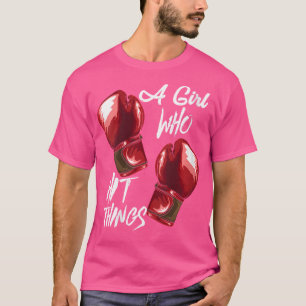 Boxen mit einem Mädchen, das die Dinge trifft T-Shirt