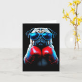 Boxen Mops Dog Kickboxing Cool Karte (Gelbe Blume)