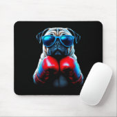 Boxen Mops Dog Kickboxing Cool Mousepad (Mit Mouse)