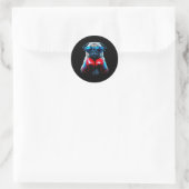 Boxen Mops Dog Kickboxing Cool Runder Aufkleber (Tasche)