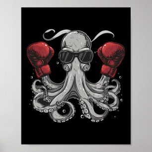 Boxen Octopus Liebhaber Ozean Meer Kreatur Boxer K Poster