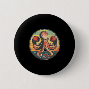 Boxen Oktopus Liebhaber Ozean Meer Kreatur Boxer K Button