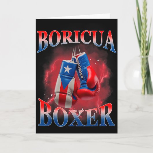 Boxen Puerto Rico Boricua Boxer Puerto-Ricaner Karte (Vorderseite)