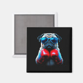 Boxen Pug Hund Kickboxen Cool Magnet (Vorderseite/Rückseite)