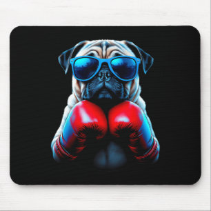 Boxen Pug Hund Kickboxen Cool  Mousepad
