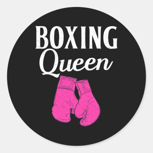 Boxen Queen Sport Fighting Boxer Runder Aufkleber (Vorderseite)