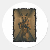 Boxen Retro Kangaroo Stehend im Hallenfuß Runder Aufkleber (Vorderseite)