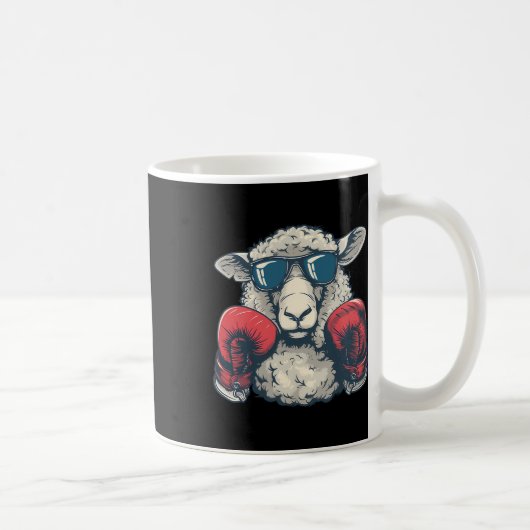 Boxen Schaf Lamm Boxhandschuhe Kickboxen Lustig B Kaffeetasse (Rechts)