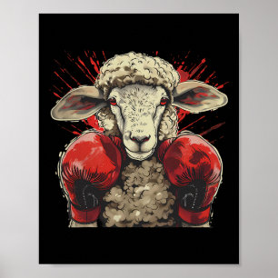 Boxen Schaf Lamm Boxhandschuhe Kickboxen Lustig B Poster