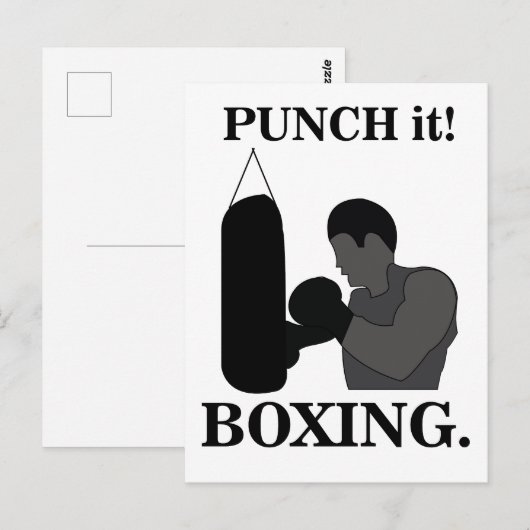 Boxen Sport Punch It Boxing Postkarte (Vorne/Hinten)