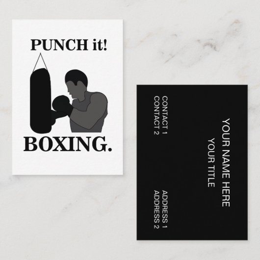 Boxen Sport Punch It Boxing Visitenkarte (Vorne/Hinten)