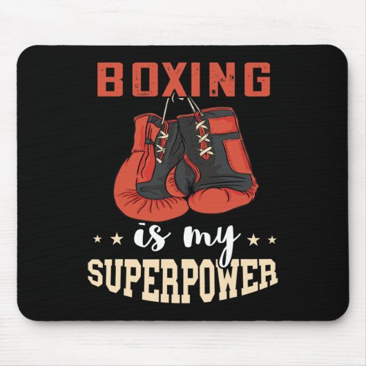 Boxen Superpower Boxhandschuhe Kickboxer Kickboxen Mousepad (Vorne)