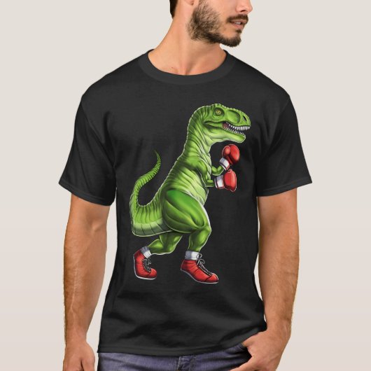 Boxen T-Rex Dinosaurier T-Shirt (Vorderseite)