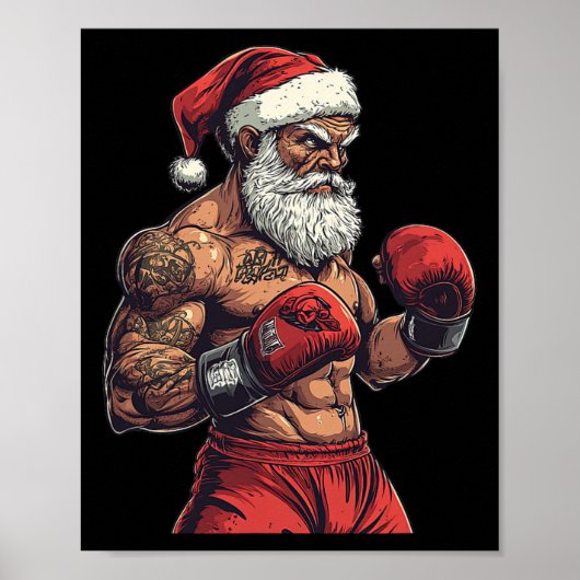 Boxen und Mixed Martial Arts von Santa Claus - Box Poster (Vorne)