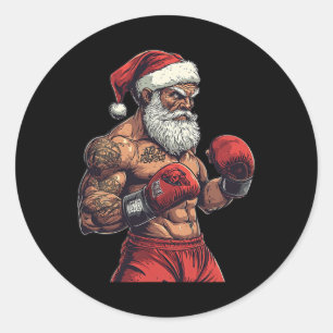 Boxen und Mixed Martial Arts von Santa Claus - Box Runder Aufkleber