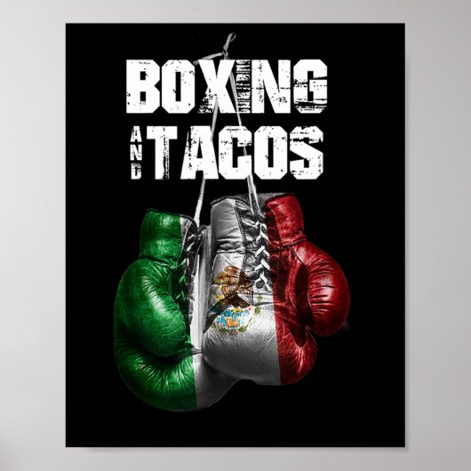 Boxen und Tacos Funny Mexico Poster (Vorne)