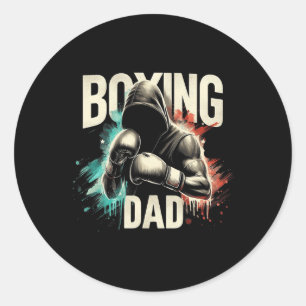 Boxen Vater Vatertag T-Shirt zum Boxen Lover Runder Aufkleber