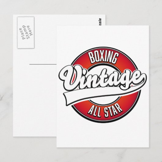 Boxen Vintag Alle Sterne Logo Postkarte (Vorne/Hinten)
