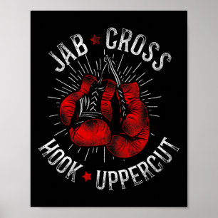 Boxen Vintage Jab Cross Hook Uppercut Poster