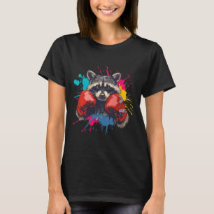 Boxen Waschbär Mit Boxhandschuhen Kickboxen Lustig T-Shirt