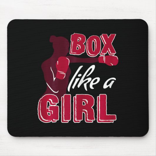 Boxen wie ein Mädchen Damen Lustiges Boxgeschenk f Mousepad (Vorne)