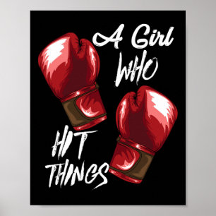 Boxende und Kickboxende Frauen, die auf Dinge eins Poster