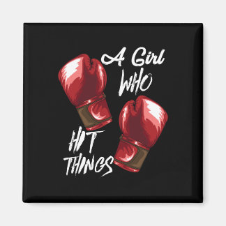 Boxende und Kickboxende Frauen Ein Mädchen das Din Magnet