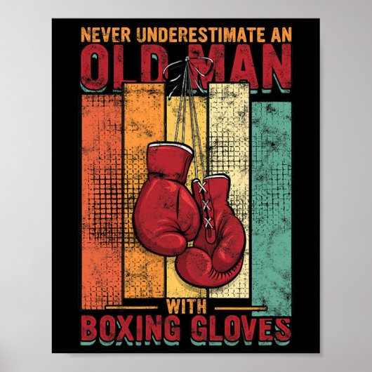 Boxender alter Mann - Vintage Poster (Vorne)